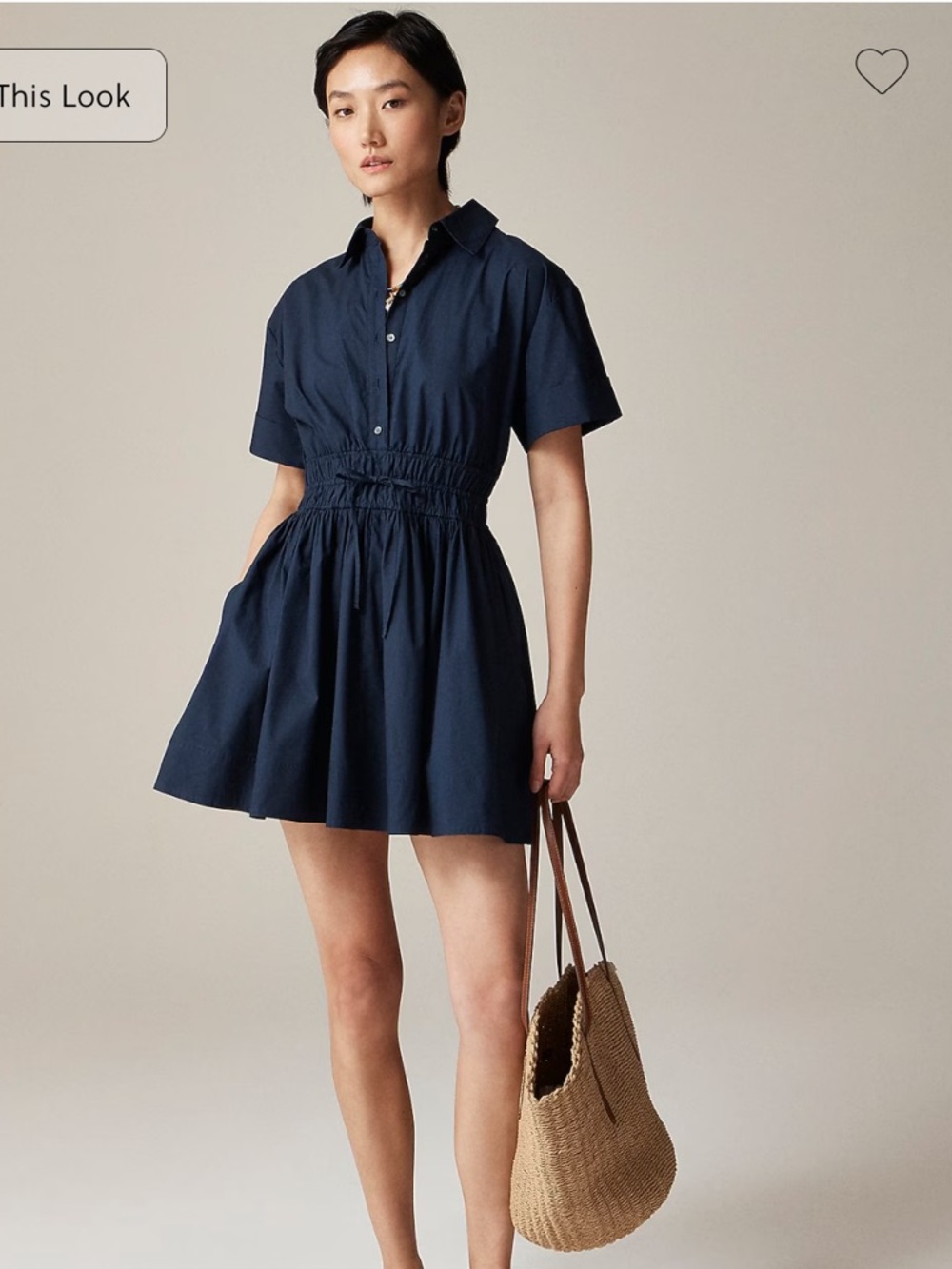 J crew Elena mini shirt dress in Navy size 4